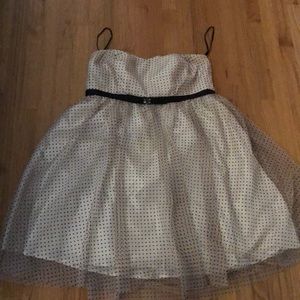 Torrid 18 cream black strapless dress